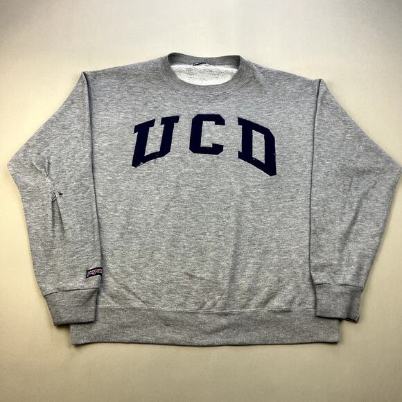 Vintage UC Davis Sweatshirt Adult Large Gray UCD University College Aggies 90s - Picture 1 of 12